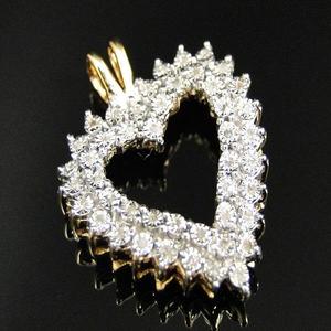Pendentif cœur ouvert en argent sterling serti de moissanite, bijoux hip-hop de luxe en or avec pierres de moissanite VVS - Product Image 6