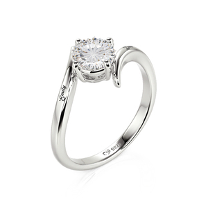 Anillo de compromiso Jeulia Parallel Meet personalizado con corte Starburst de moissanita grabable - Product Image 2