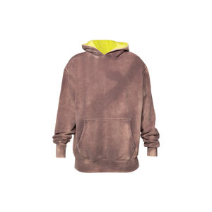 Sudadera con capucha lavada con ácido para hombre de alta calidad personalizada 100% algodón pesado impresión de pantalla gruesa de gran tamaño para invierno al por mayor - Product Image 5
