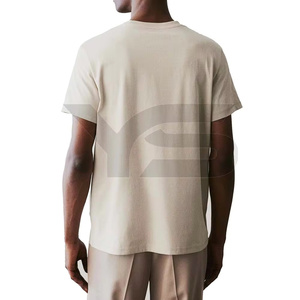 Vente en gros 100% coton T-shirt à col rond de haute qualité 250 Gsm Street Style col rond coupe ajustée décontracté Logo personnalisé solide court personnalisé - Product Image 3