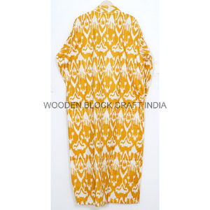 Kimono en coton élégant et décontracté pour femmes - Col en V, manches longues, vêtements de détente et de nuit pour le printemps/l'automne - Product Image 4