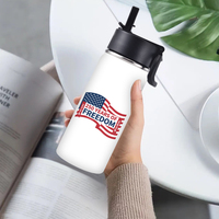 Bouteille d'eau sport isotherme portable en métal sous vide à large ouverture, 12oz 16oz, souvenir personnalisé du 250e anniversaire du Jour de la Liberté américain