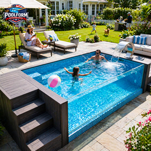 Quick Setup Commercial Above Ground Pool with Safety Ladder and Pump Prefabricated Fiberglass Swimming Pool - Product Image 5