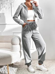 Conjunto Deportivo de Chándal de Forro Polar de Algodón Personalizable para Mujer, Ropa de Invierno Cálida de Primera Calidad - Product Image 5