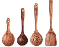 Best Beoordeelde Duurzame Natuurlijke Teak Houten Keukengerei Set Houten Lepels Spatel Voor Het Koken Van Stijlvolle Crock Ontwerp Voor Thuisgebruik