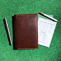Porte-cartes de score de golf et de carte de crédit en cuir véritable élégant pour usage professionnel, taille et couleur personnalisables LGSH-0016