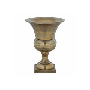 Florero de cristal y Metal de diseño antiguo, macetas de flores de Color dorado más vendidas, uso para decoración de boda - Product Image 3