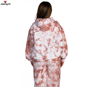 100% coton Polyester cravate teinture sweats à capuche pour femmes à manches longues Anti-boulochage respirant hiver cravate teinture conception à capuche - Product Image 4