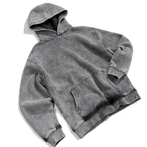 Sudadera con capucha de lujo de algodón pesado para hombre, sudaderas con capucha lavadas con ácido personalizadas de alta calidad de gran tamaño, unisex a la venta - Product Image 2