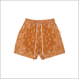 OEM High Quality Custom Logo Polyester Paisley Printed <b>Men</b> <b>Mesh</b> <b>Shorts</b> Basketball Gym <b>Shorts</b> Nylon <b>Shorts</b> - Product Image 1
