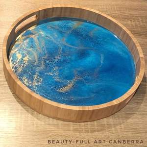 High Quality Luxury Resin Wood Serving Tray Epoxy Serving Tea Breakfast Wholesale Restaurant & Hotel Supplies Food Serving Tray - Product Image 4