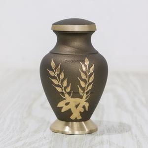 Urnes de crémation de haute qualité pour les cendres humaines Grey Avondale Mini urnes de crémation souvenir en laiton petites - Product Image 1