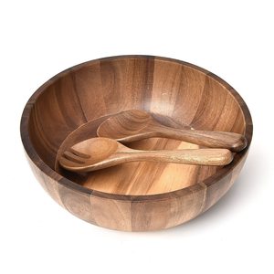 Ensaladera de madera con revestimiento natural apto para alimentos, ensaladera de madera premium para presentación de lujo a bajo precio - Product Image 1