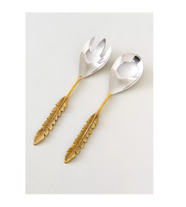 Cuchara de servidor de ensalada de tenedor dorado de latón para cocina y mesa para restaurante en casa para la cuchara de latón más vendida - Product Image 3