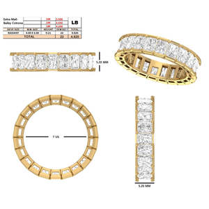 Anillo de Eternidad de Oro Amarillo de 18k con Diamantes VVS1 y Bisel Semicircular Radiante - Talla 7 (EE. UU.) - Product Image 3