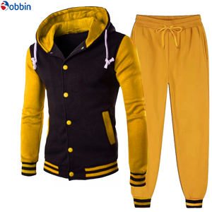 Tendance du moment Nouveaux ensembles de sport personnalisés avec logo pour hommes, sweats à capuche et pantalons de baseball classiques, vêtements de jogging, sweats à capuche patchwork, ensembles de sport - Product Image 1