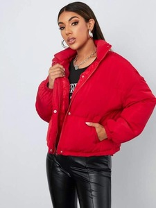 Chaqueta de invierno informal a la moda para mujer, abrigos acolchados con burbujas, acolchado cálido, impermeable, estampado, de nailon transpirable - Product Image 4