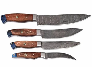 Ensemble de couteaux de cuisine personnalisés, lame solide, couteau de cuisine, couverts, manche en bois, acier inoxydable à haute teneur en carbone, qualité supérieure, robuste, rose - Product Image 2