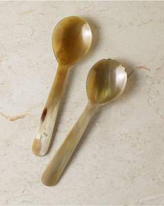 Venta caliente calidad cuerno ensalada servidores amplio conjunto de cuerno cuchara tenedor vajilla hecha a mano agua Natural búfalo cuerno cuchara Decoración de mesa - Product Image 2