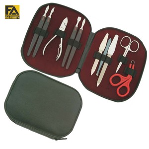 Kit profesional para el cuidado de las uñas, juego de herramientas de manicura de 9 piezas en cuero, uso de cuidado personal - Product Image 1