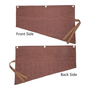 High Quality Handmade Waxed <b>Canvas</b> Wrench <b>Roll</b> 14 Pocket Heavy Duty Water Resistant Tool Organizer Hanging Grommets Wrap OEM ODM - Product Image 5