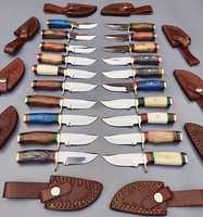 Commandes en gros personnalisées OEM PRESTIGE LAMES Professional Handmade Carbon Steel Skinner Knife Manche en bois Ambidextre
