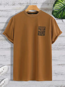 T-shirt à manches courtes col rond 100% coton pour homme haute qualité grande taille 260 grammes poids du tissu disponible en différentes couleurs - Product Image 6