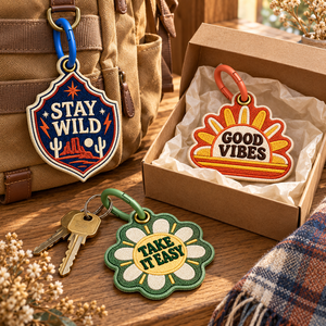 OEM ODM Custom Embroidered Patch Keychains Colorful Carabiner Backpack Charms for Promotional Gifts - Product Image 2