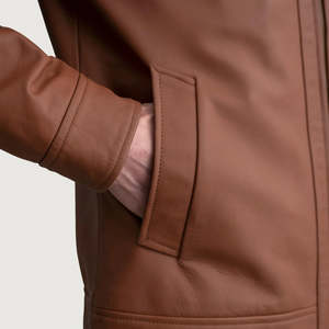 Doublure de veste en cuir de vachette véritable de bombardier de vol personnalisée de haute qualité avec tissu matelassé personnaliser des patchs en cuir - Product Image 6