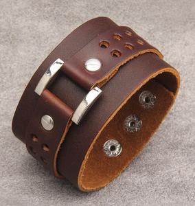 Bracelet tressé multicouche Bracelet bouton de manchette réglable Bracelet pour hommes Accessoires de bijoux de mode Vente en gros Design moderne - Product Image 3