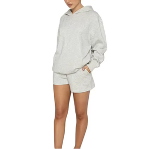 Conjunto de Dos Piezas con Capucha para Mujer, Estampado Personalizado, 100% Algodón, Impresión por Descarga, Resistente al Viento, Venta al Por Mayor - Product Image 1