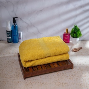 Serviettes de bain en coton de bambou jaune luxueuses, super absorbantes, séchage rapide pour la maison, le spa, les voyages - Product Image 3