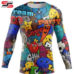 Camisetas de gimnasio de manga larga con logotipo personalizado para adultos BJJ Rash Guard MMA Sublimated OEM Baselayer Guard para hombres - Product Image 2
