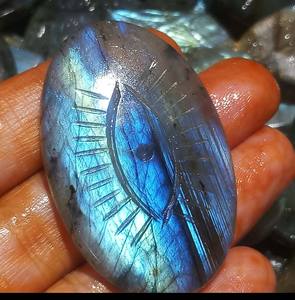 หินแกะสลักตาลาบราดอไรต์แบบเรียบหลวม35มม. รูปไข่สำหรับตกแต่งสินค้าสำหรับทุกคนผลิตตามสั่ง - Product Image 1