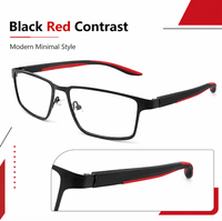 Gafas Ópticas Modernas Ligeras de Metal en Dos Tonos con Bisagras Flexibles para Lectura, para Hombres, Uso Diario en Oficina y Computadora