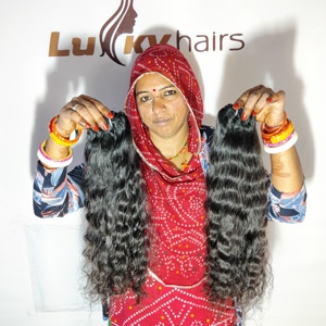 Extensiones de cabello humano vietnamita alineadas con cutícula natural virgen sin procesar, estilos de rizos ondulados en paquetes de encaje HD, vendedores a granel - Product Image 1