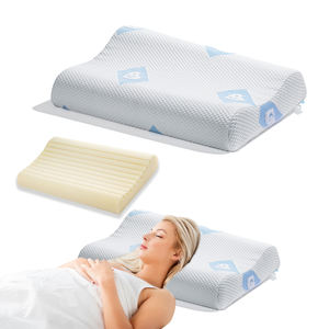 Almohada de cama suave para un buen sueño Algodón 100% Relleno de fibra de poliéster Espuma de silicona 6D para dormir cómodo Sin látex - Product Image 4
