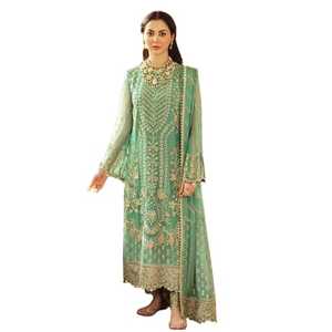 Nuevo estilo de diseñador de lujo bordado pesado y plisado de diamantes de imitación Gharara Sharara trajes de boda paquistaníes para damas con precio bajo - Product Image 1