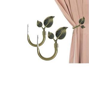 Antique Finished Double Leaf <b>Metal</b> <b>Curtain</b> Tieback Holder Indoor Decorative Designer <b>Curtain</b> <b>Tie</b> <b>Back</b> Loops <b>for</b> Home & Hotel - Product Image 1
