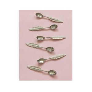 Cuillère à feuilles brillantes avec couleur dorée en laiton taille personnalisée petite cuillère à couverts en métal pour enfants à la maison petite cuillère - Product Image 6