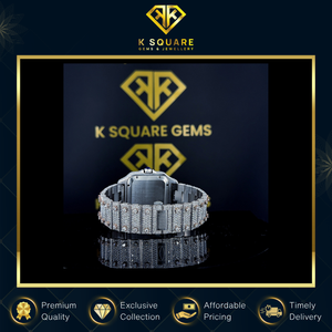 Huge Demanded Hot Selling Best Quality <b>Automatic</b> for Water Resistant Square Unisex Stainless Steel Moissanite Diamond Watch - Product Image 3