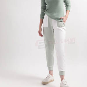 Pantalones casuales de algodón suave para mujer con dobladillo elástico y bolsillos laterales Pantalones casuales de cintura alta para mujer - Product Image 4