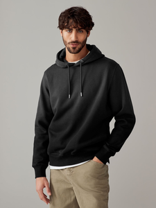 Nueva llegada ligero de alta calidad logotipo personalizado hombres sudaderas con capucha de talla grande Slim Fit Sudadera con capucha en color negro - Product Image 3