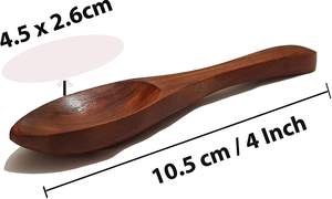 Ensemble de cuillères en bois écologiques faites à la main avec logo personnalisé pour les fêtes, la maison et les cuisines d'hôtel - Design classique plaqué or - Product Image 2