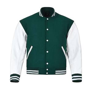 Hombres Letterman Varsity Chaquetas Cálido Invierno Béisbol Bomber Mangas de cuero Chenille Bordado Logo Tela Varsity - Product Image 1