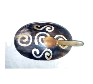 Cuenco decorativo de comida de cuerno genuino para ocasiones específicas, cuenco para servir cuerno, restaurante, hogar, cocina, comida, cuenco decorativo de cuerno Natural - Product Image 6