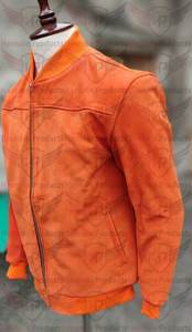 Hot Sale Hasnain Products Orange Color Genuine Suede <b>Leather</b> Casual Style <b>Bomber</b> <b>Jacket</b> <b>for</b> Mens and <b>Women</b> - Product Image 4