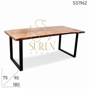 Mesa de comedor de madera de hierro recuperado de diseñador indio hecha a mano para hotel y restaurante para uso en la sala de estar del hogar - Product Image 2