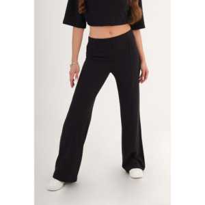 กางเกงขายาวผู้หญิง เอวยางยืด เนื้อผ้านุ่ม สีดำ ขายส่ง - Product Image 3