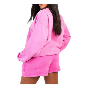 Nouveau femmes pull décontracté à manches longues col rond sweat et short ensemble femmes deux pièces survêtement short ensemble - Product Image 2